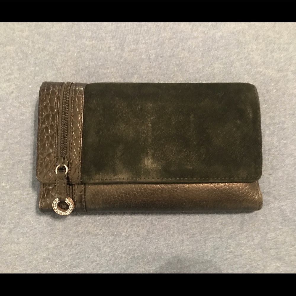 Brighton Black Leather and Suede Wallet